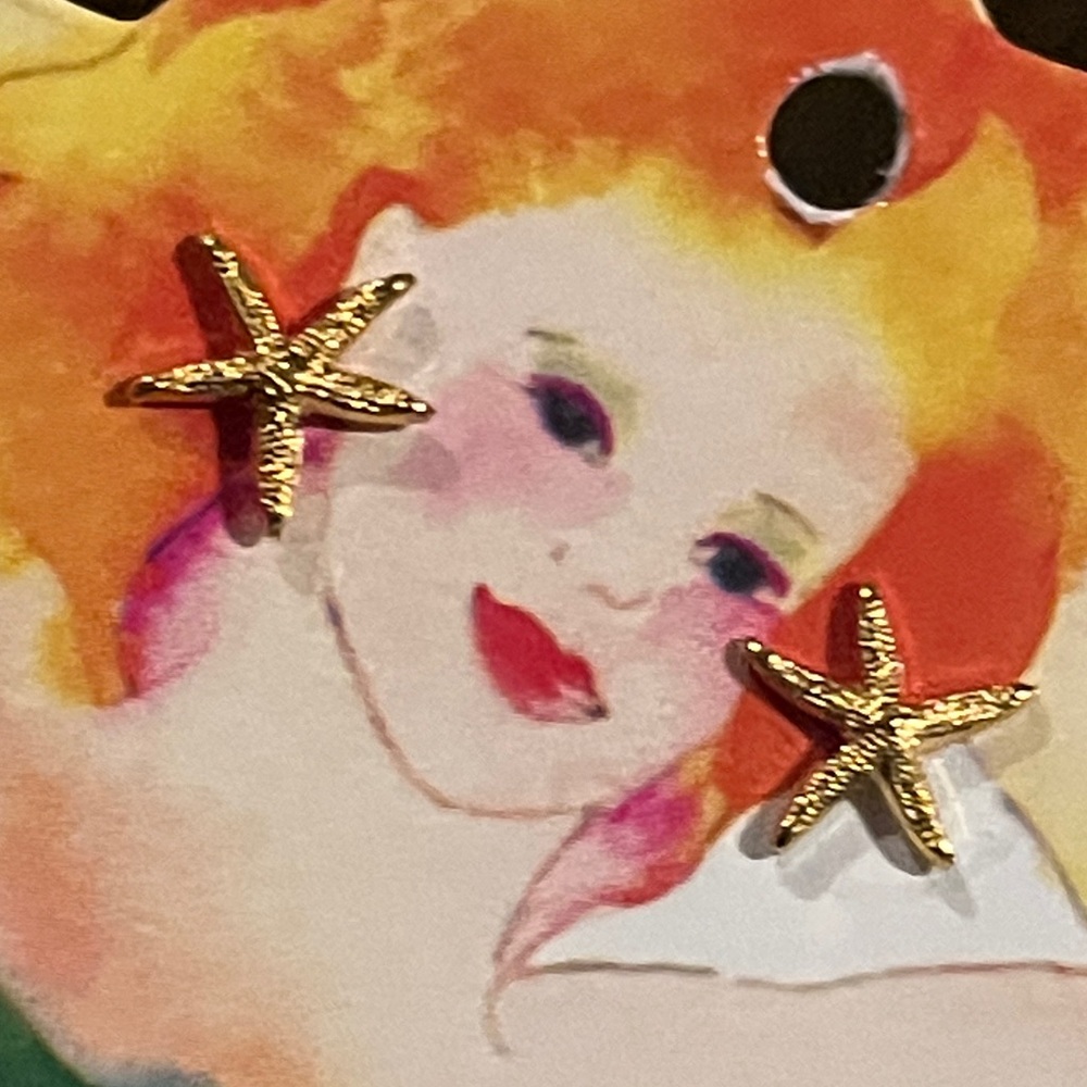 Gold plated Starfish Stud Earrings